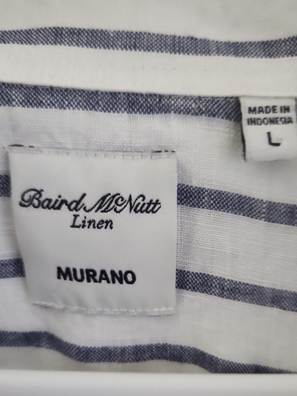 Baird McNutt Linen Blouse in Navy and White - Picture 2 of 7